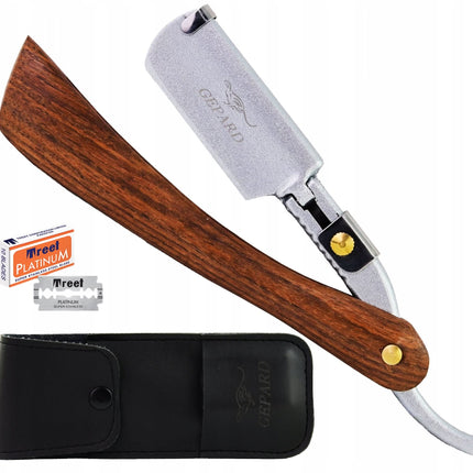 Бритва парикмахерская/барберская Gepard TEFLON для бритья и контуринга, черная