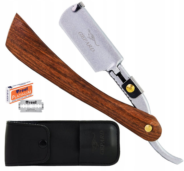 Бритва парикмахерская/барберская Gepard TEFLON для бритья и контуринга, черная