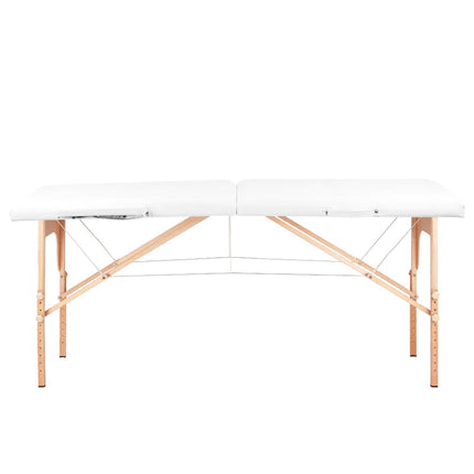 Складной деревянный массажный стол Balance 2 секции, белый