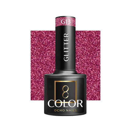 OCHO NAILS Гибридный лак для ногтей с блестками G13 -5 г