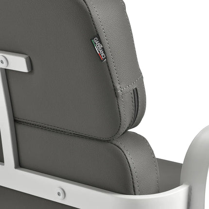 Profesionali kirpyklos kėdė GABBIANO pilka – ergonomiška sėdima vieta klientui