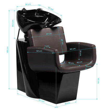 Парикмахерская мойка GABBIANO MODENA, черная.
