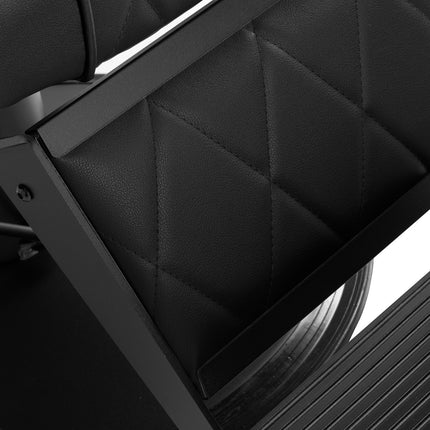 Kirpėjo kėdė Hair System BM88066B juoda su juodu rėmu