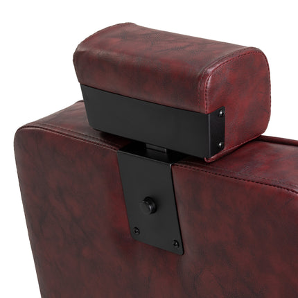 Kirpėjo kėdė Hair System BM88066B bordo spalvos su juodu rėmu