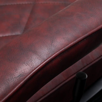 Kirpėjo kėdė Hair System BM88066B bordo spalvos su juodu rėmu