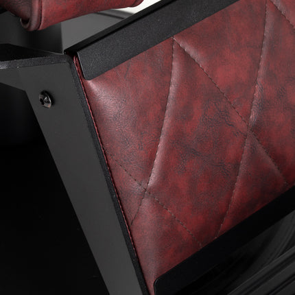 Kirpėjo kėdė Hair System BM88066B bordo spalvos su juodu rėmu