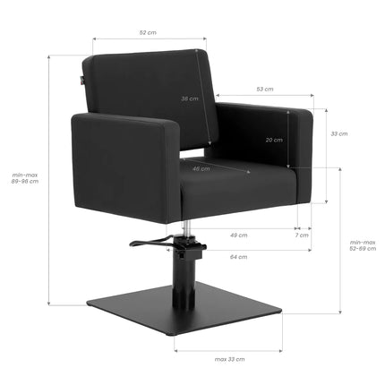 GABBIANO kirpyklos kėdė VITORIA, juoda