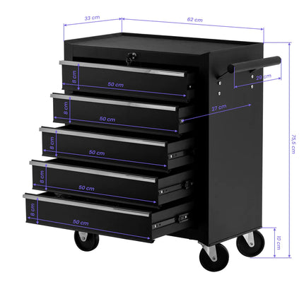 Тележка для тату-мастеров и мастеров перманентного макияжа PRO INK, 702, черная.