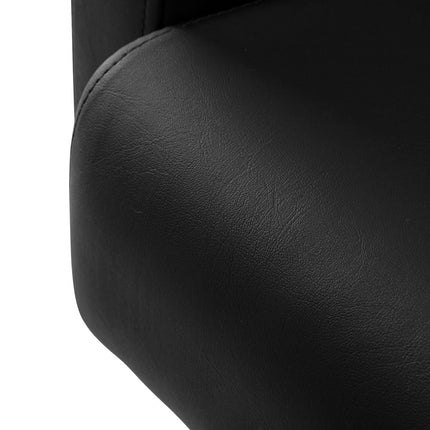 HAIR SYSTEM Duplex Noir juoda kėdė barberių salonui – aukštos kokybės hidraulinis mechanizmas
