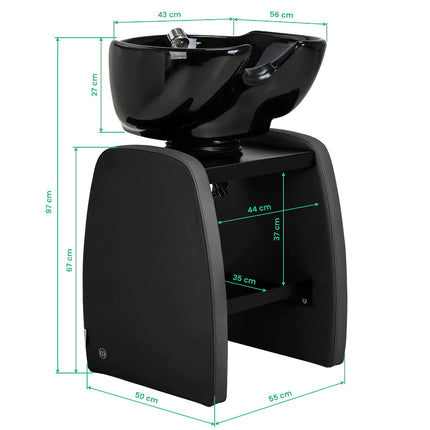 Hairdressing wash unit Omega Aqualina black