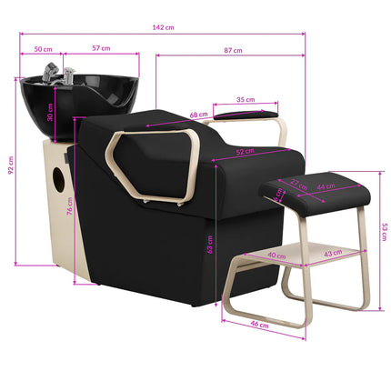 Hairdressing wash unit Omega Marina black
