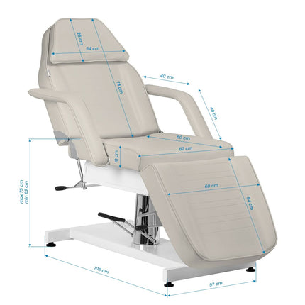 Fotel kosmetyczny hydrauliczny Sillon v2 210 beżowy