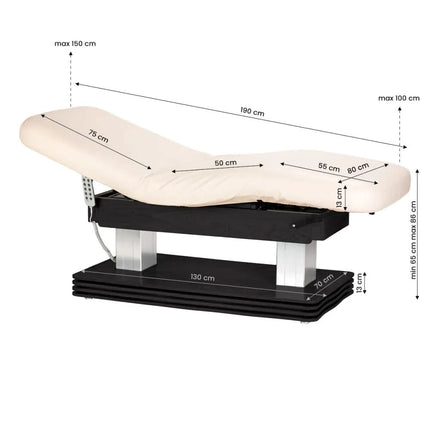 Elektrinis masažo gultas SILLON Comfort SPA 4 variklių, smėlio spalvos su juodu pagrindu