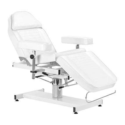 SILLON kosmetologinis gultas A 210DH baltas – hidraulinis aukščio reguliavimas grožio salonui
