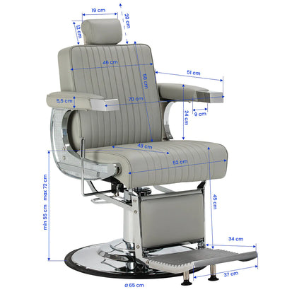 GABBIANO barberio kėdė VISIONERIO, pilka