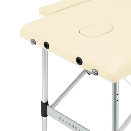 Balance stół składany do masażu aluminiowy 2 segmentowe cream