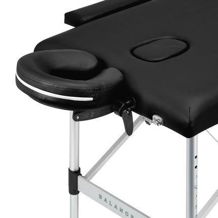 Balance stół składany do masażu aluminiowy 2 segmenty czarny