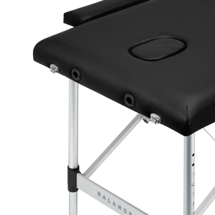 Balance stół składany do masażu aluminiowy 2 segmenty czarny