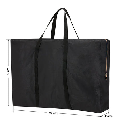 BALANCE LUX masažo stalas išskleistas darbui – 190×70 cm juodas 2 segmentų modelis