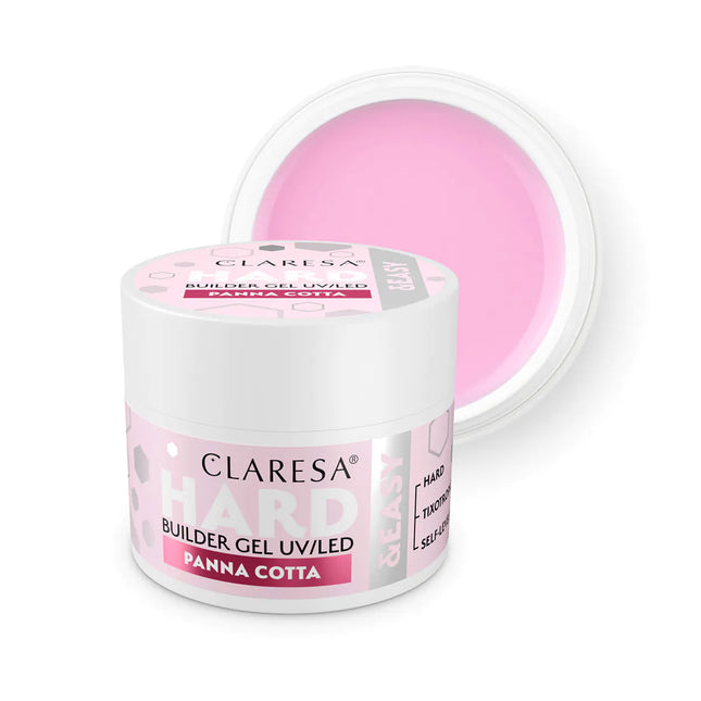 CLARESA HARD&EASY statybinis nagų gelis PANNA COTTA, 45g