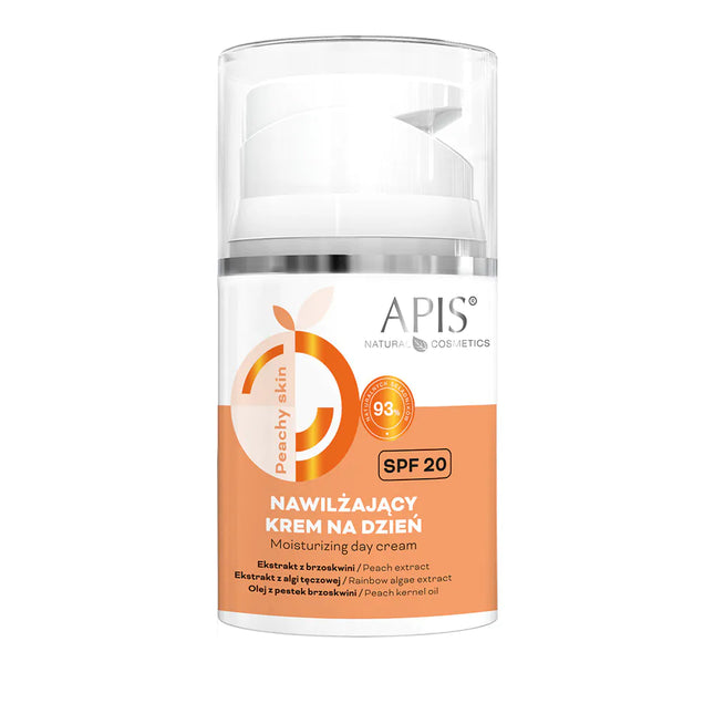 APIS  PEACHY SKIN Drėkinamasis dieninis kremas SPF20, 50ml.