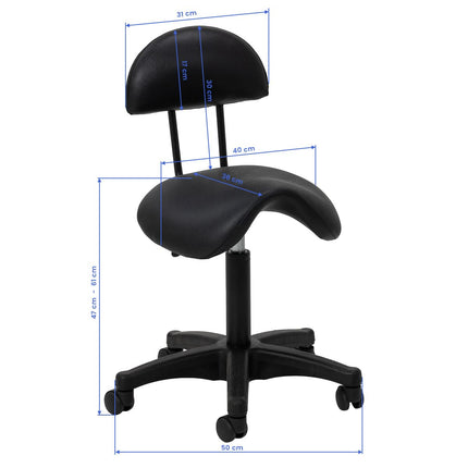 Kosmetologinė kėdutė 6001B, juoda – nuotrauka 8