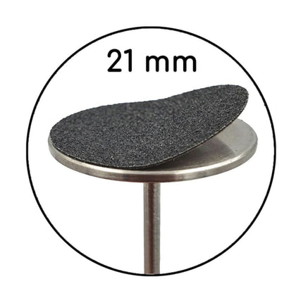 The Pilochi 100 grūdėtumo abrazyviniai diskeliai nagų paviršiaus šlifavimui ir formavimui, 21mm, 50vnt