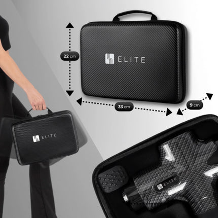 Mebelelite ME-MG06 masažo pistoletas su 12 antgalių ir dėklu (Juodas)