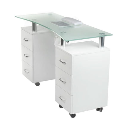 Manikiūro stalas su anga ištraukėjui BD-3425-1+O, baltas