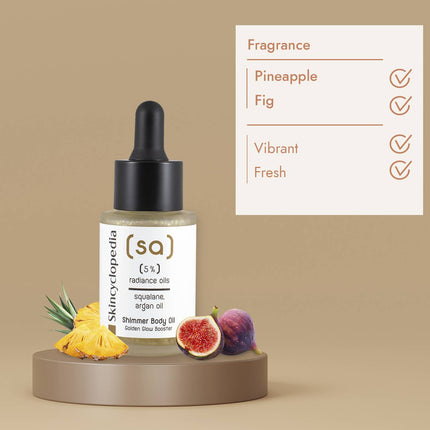 Skincyclopedia blizgesio suteikiantis kūno aliejus su spindesį skatinančiais aliejais, 30ml