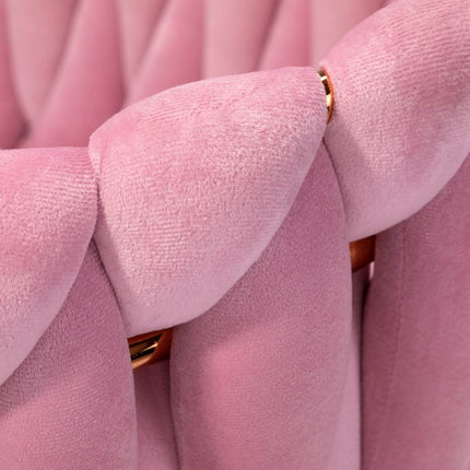 4Rico kliento kėdė QS-GW06G, rožinis aksomas, auksinės kojos - Beauty Kit