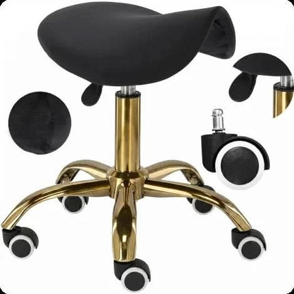Kosmetologinė balninė kėdutė, mobili CALISSIMO, juoda – nuotrauka 5