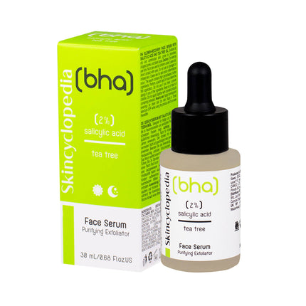 Skincyclopedia veido serumas riebiai odai su 2% Salicilo rūgštimi ir arbatmedžių aliejumi, 30ml