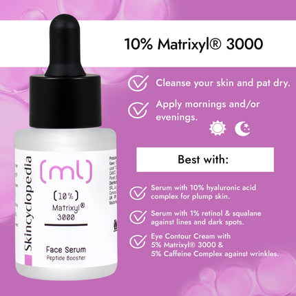Skincyclopedia veido serumas nuo senėjimo su 10% Matrixyl 3000 peptidų kompleksu, 30ml