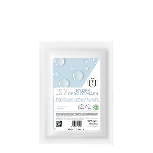 MOI Skincare lakštinė drėkinamoji veido kaukė su kolagenu ir hialurono rugštimi, 18 ml