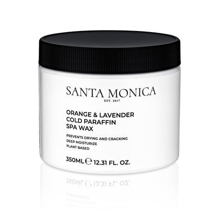 SANTA MONICA šalto parafino vaškas apelsinų ir levandų kvapo 350 ml.