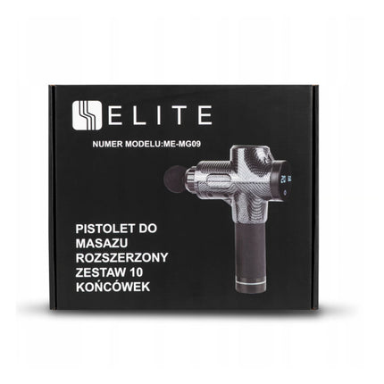 Mebelelite ME-MG09 masažo pistoletas su 10 antgalių ir dėklu, Juodas