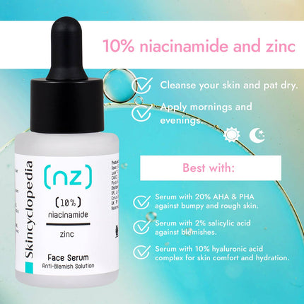Skincyclopedia veido serumas su 10% niacinamidu ir 1% cinko, 30ml