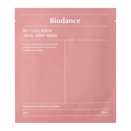 BIODANCE korėjietiška giliai drėkinanti kolageno lakštinė veido kaukė 34g intensyviam odos drėkinimui