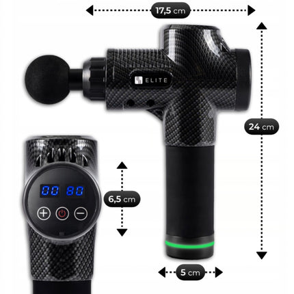 Mebelelite ME-MG09 masažo pistoletas su 10 antgalių ir dėklu, Juodas
