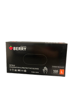 Vienkartinės nitrilinės pirštinės Berry Black L, juodos