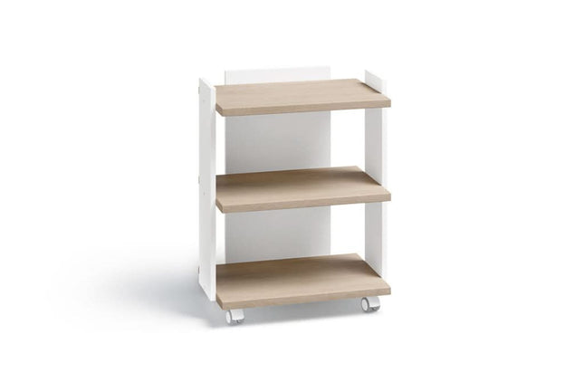 Kosmetologinis vežimėlis Living, rudai balta spalva