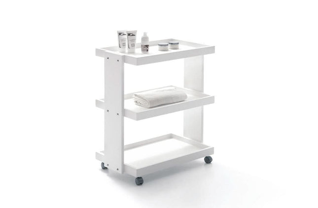 Kosmetologinis vežimėlis Oboro, balta spalva