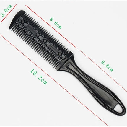 Kirpėjų skustuvo formos šukos sluoksniuotam kirpimui