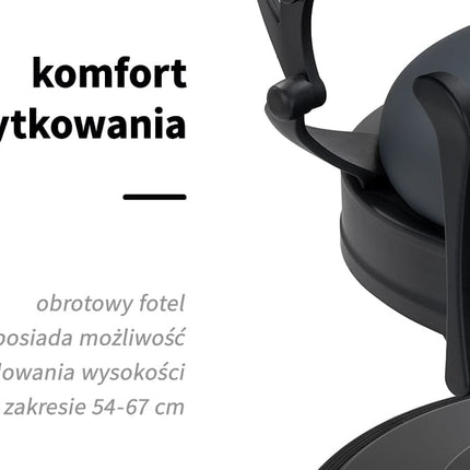 Barberio kėdė hidraulinė GABBIANO Niccolo, grafito lygi (be sagų) – nuotrauka 2