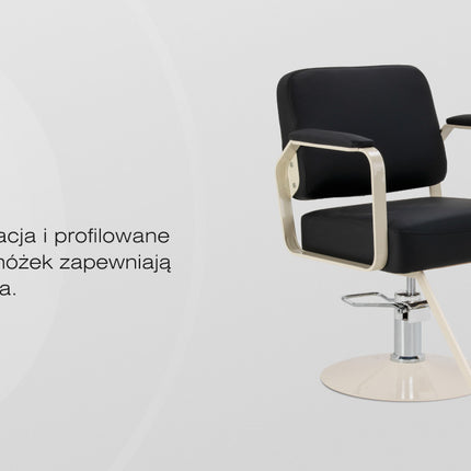 Kirpyklos kėdė hidraulinė OMEGA Aurora, juoda
