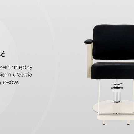 Kirpyklos kėdė hidraulinė OMEGA Aurora, juoda