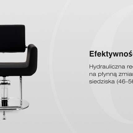 Kirpyklos kėdė hidraulinė OMEGA Lyra, juoda