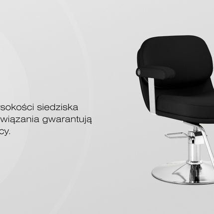 Kirpyklos kėdė hidraulinė OMEGA ASTRA, juoda