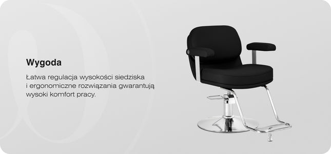 Kirpyklos kėdė hidraulinė OMEGA ASTRA, juoda